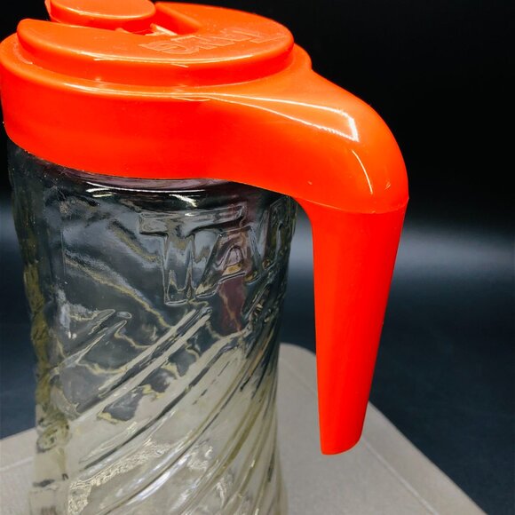 Vintage TANG Juice 1-Qt Orange Lid Glass Pitcher- Anchor Hocking: 80s Kitchen - Picture 5 of 14
